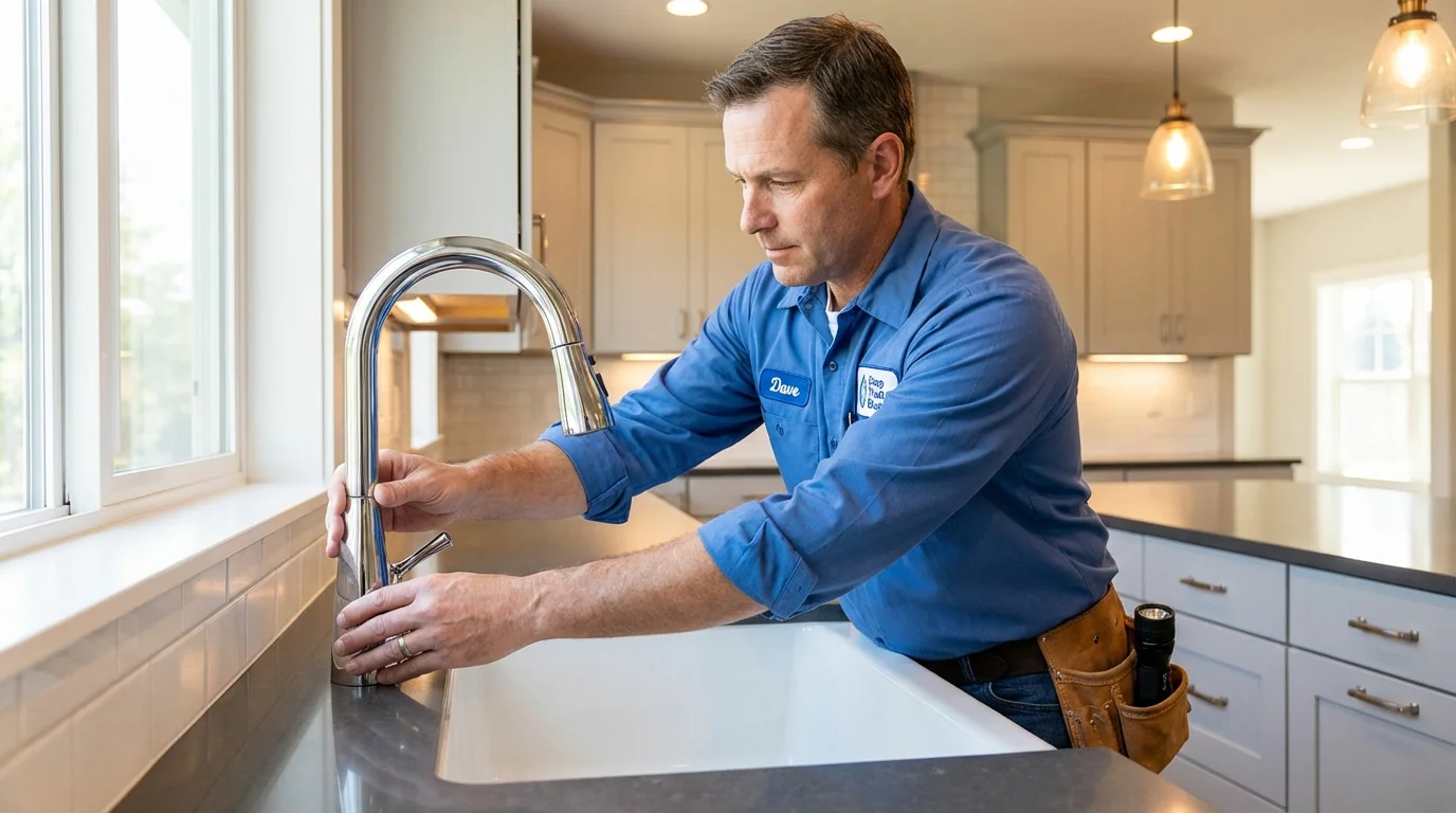 Kitchen faucet installation by Johns Plumbing LLC in Savoy